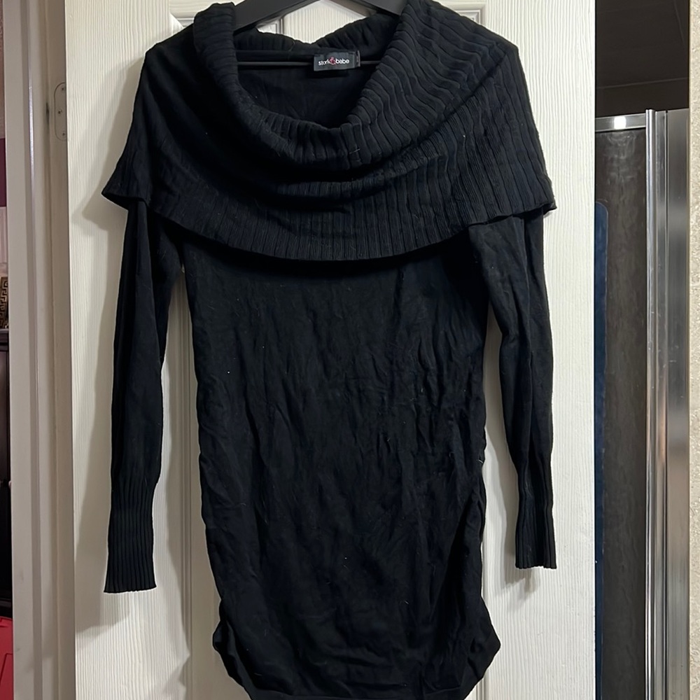 Black maternity long sweater